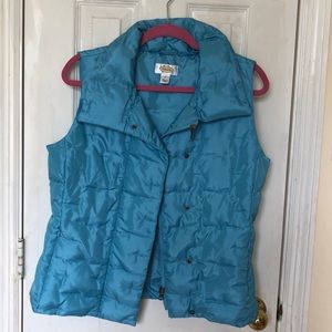 Talbots turquoise sleeveless puffer jacket